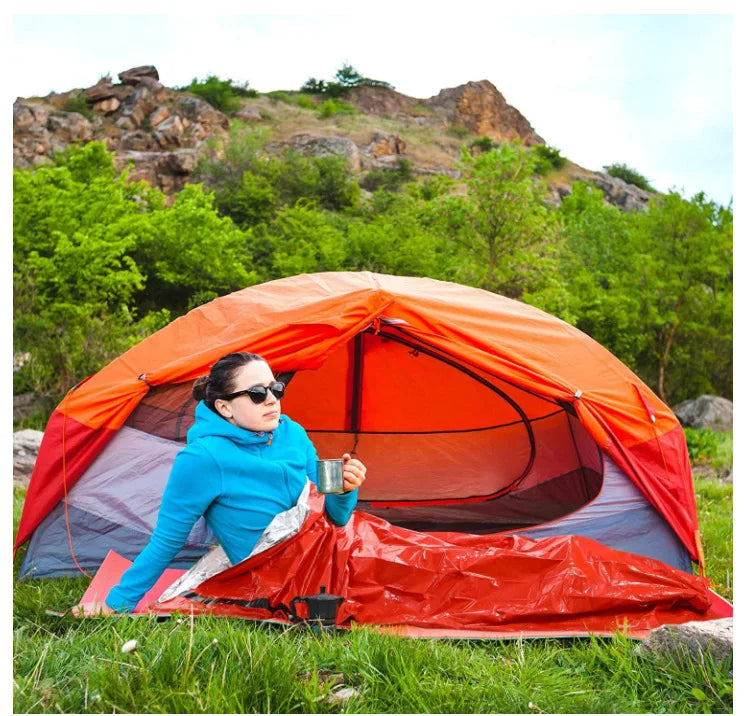 EHBO-slaapzak Isolatiedeken Oranje PE Gealuminiseerde film Camping Survival Noodslaapzak 210x90