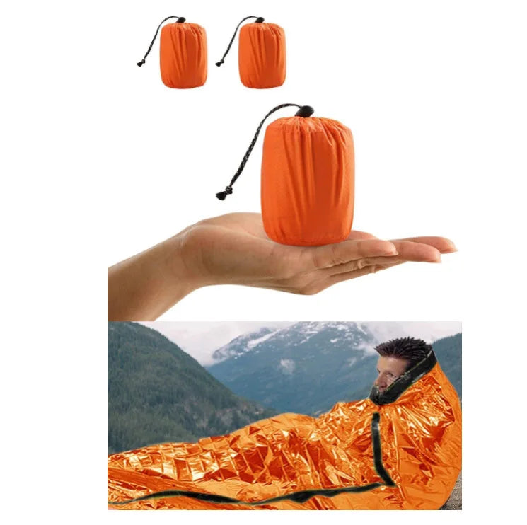 EHBO-slaapzak Isolatiedeken Oranje PE Gealuminiseerde film Camping Survival Noodslaapzak 210x90